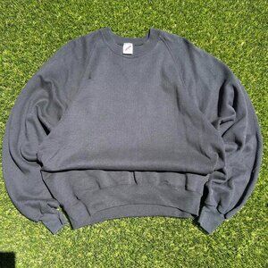 Vtg Blank 90s Indie Black Jerzees Crewneck